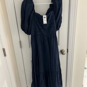 Abercrombie & Fitch Navy Emerson Midi Dress NWT